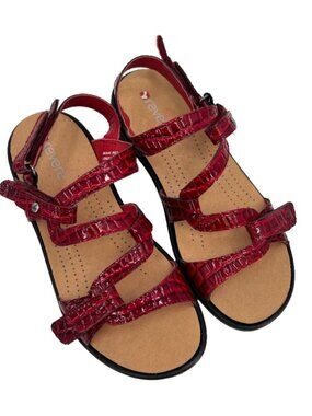 Revere Miami Leather Croc Embossed Sandals